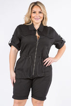 Load image into Gallery viewer, Plus Denim Utility Romper