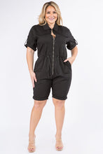 Load image into Gallery viewer, Plus Denim Utility Romper