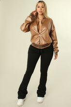 Load image into Gallery viewer, &quot;Coffee&quot; Leather Bomber Jacket
