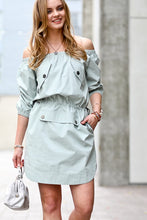Load image into Gallery viewer, &quot;Sage&quot; Cold Shoulder Dress

